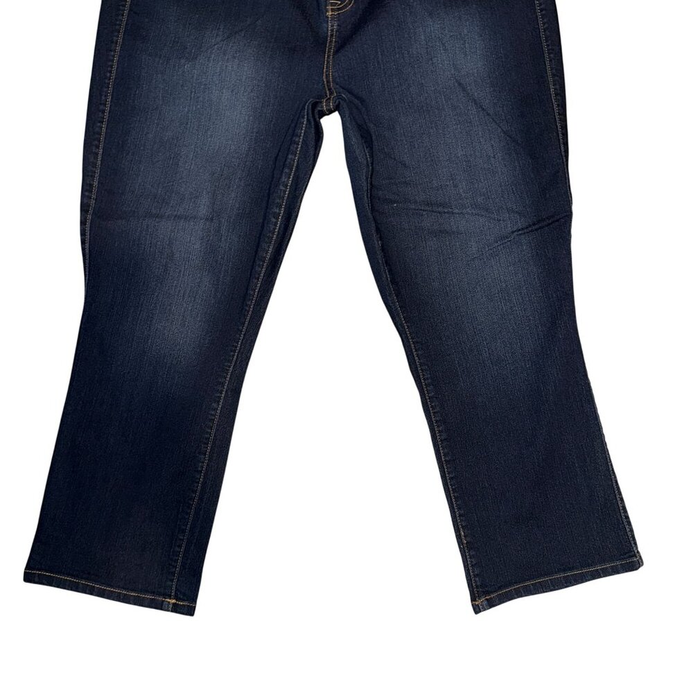 Torrid Plus Size Girlfriend Crop Jeans Womens 18 23 Blue Denim Stretch Dark Wash - Picture 4 of 8